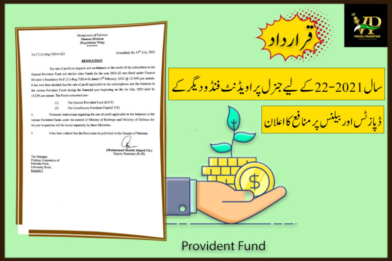 Resolution - Rate of Profit (General Provident Fund and similar Funds for the year 2021-22