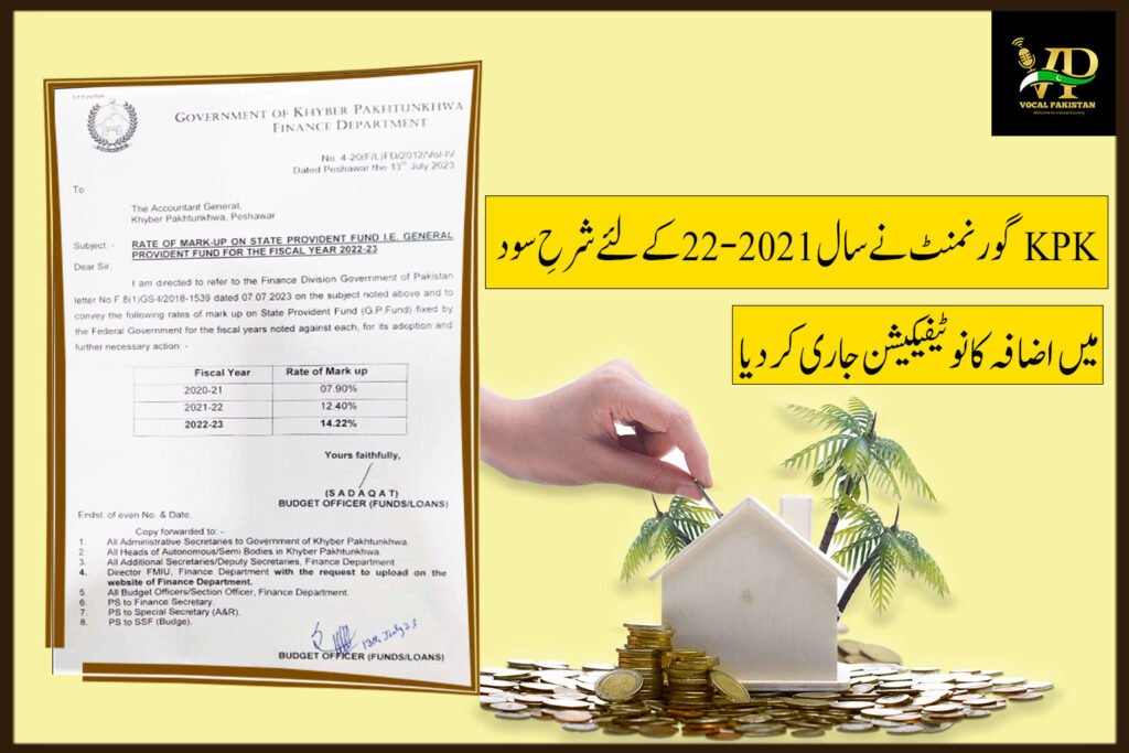 Rate Of Mark-up On State Provident Fund i.e. General Provident Fund For The Fiscal Year 2022-23 6 Rate Of Mark-up On State Provident Fund i.e. General Provident Fund For The Fiscal Year 2022-23-KPK