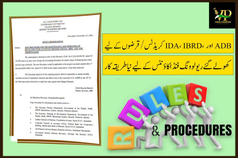 New Procedure For The Maintenance And Operation Of Revolving Fund Accounts Opended For IDA, IBRD, And ADB Credits/Loans