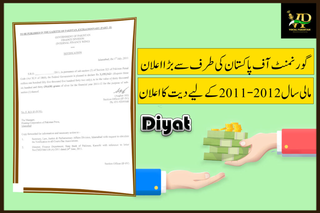 Diyat Amount For The Financial Year 2011-12