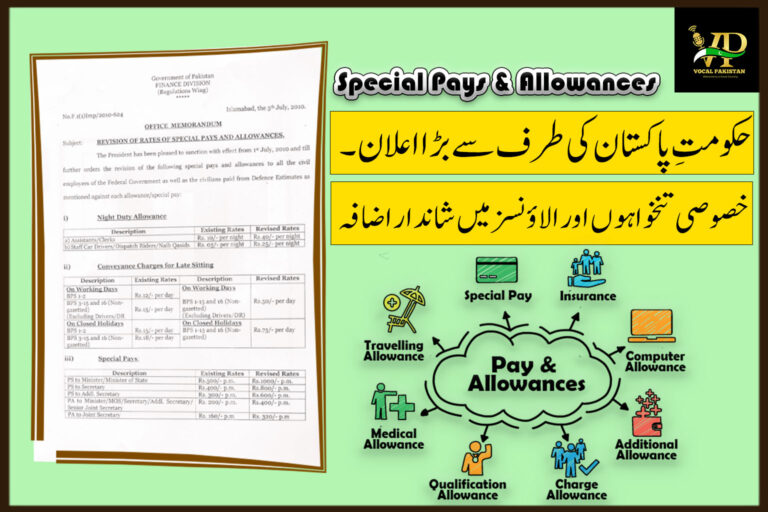 Revision Of Rates Of Special Pays And Allowances