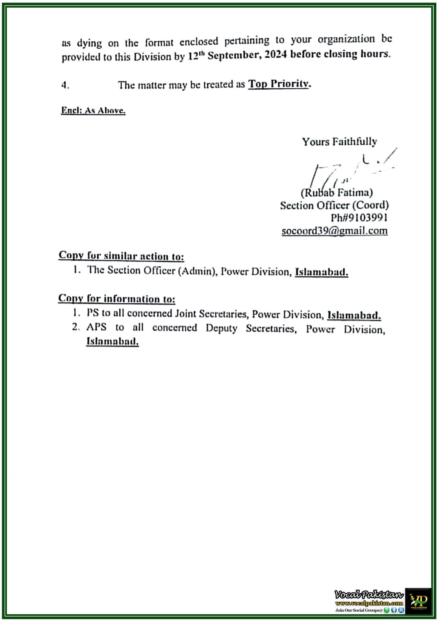 Federal Approves 60 Reduction in Vacant Posts Urgent