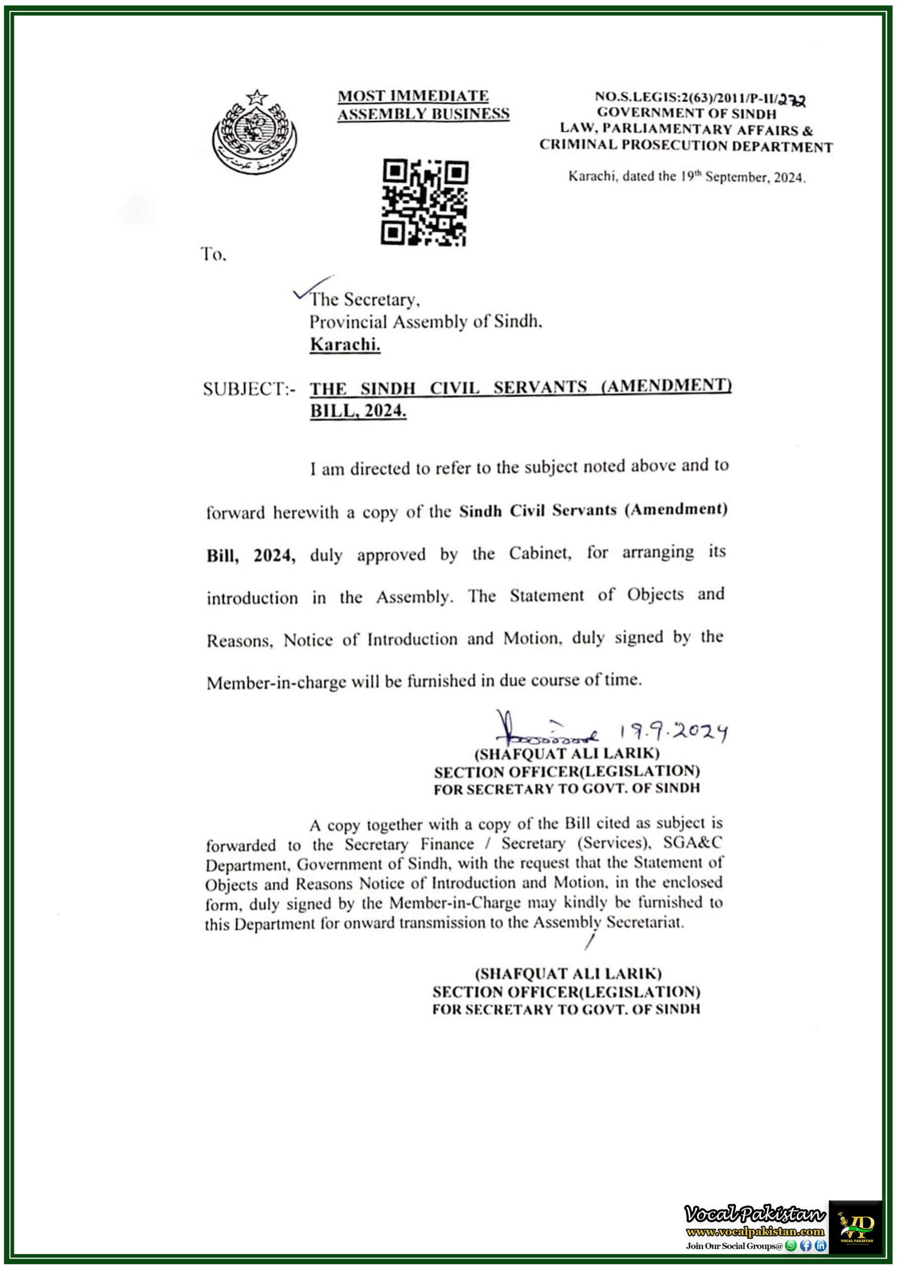 Government Jobs 9 New Sindh Civil Servants Act 2024 Introduces Defined Contribution Pension Scheme-Notification