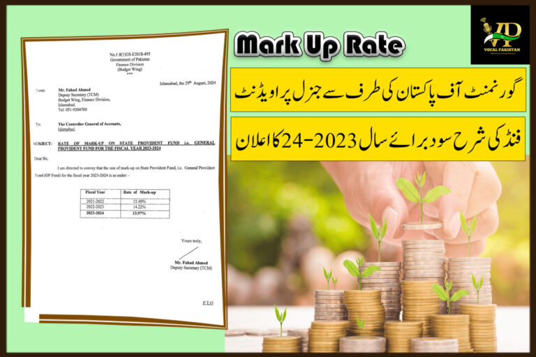 Rate of Mark-Up on State Provident Fund i.e. General Provident Fund for the Fiscal Year 2023-24-Notification