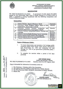 Sindh Government Forms High-Level Committee to Safeguard Heritage Properties in Compliance with Court Orders-Notification