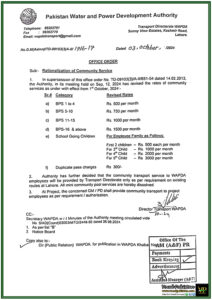 Revised Rates for WAPDA Community Services Effective from 1st October, 2024 - Notification