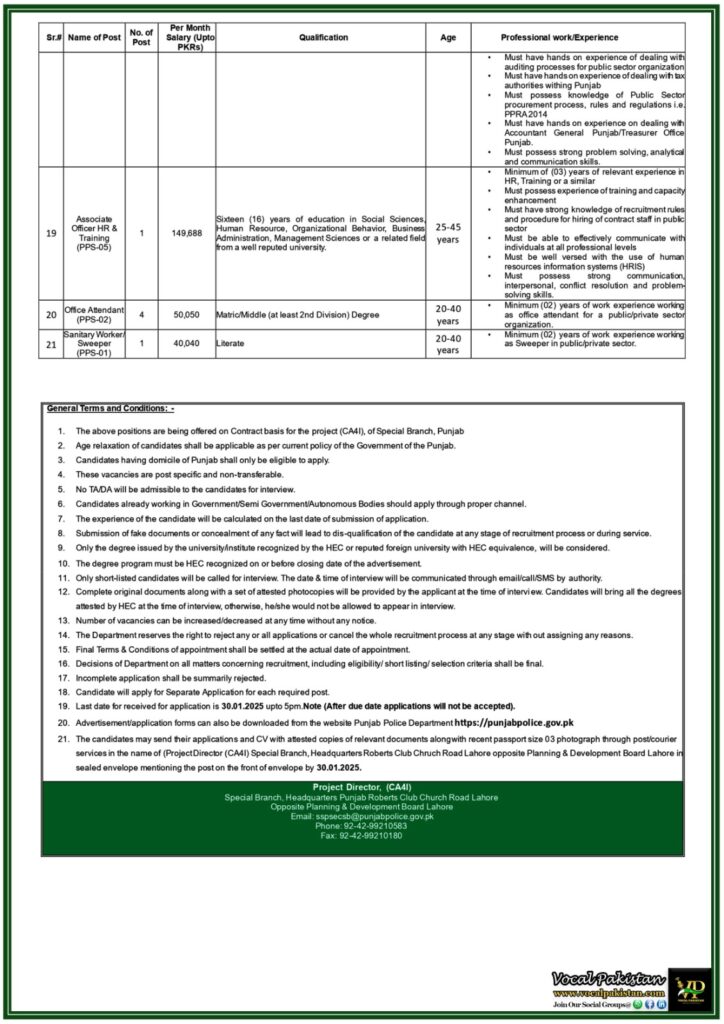 Apply Now for Technical and HR Positions in Punjab Police–Job Notification