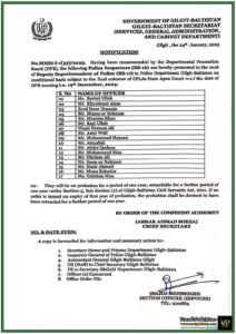 Gilgit-Baltistan Police Department Advances Careers of 17 Officers with New Promotion-Notification