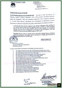 Government of Balochistan Announces Early Retirement Policy for Provincial Employees–Notification