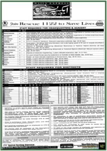 Join Rescue 1122 Multiple Positions Open for Technical & Non-Technical Staff - Apply by 27th January 2025