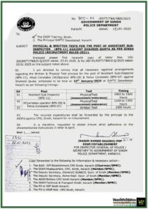 Sindh Police Announces Recruitment Under Shaheed Quota for ASI, HC, and Constable Posts-Official Notification