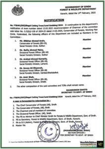 Forest & Wildlife Department Sindh Takes Action Against Illegal Tree Cutting–Notification