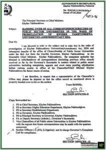 Khyber Pakhtunkhwa Public Universities Now Under Chief Minister’s Authority–Official Notification