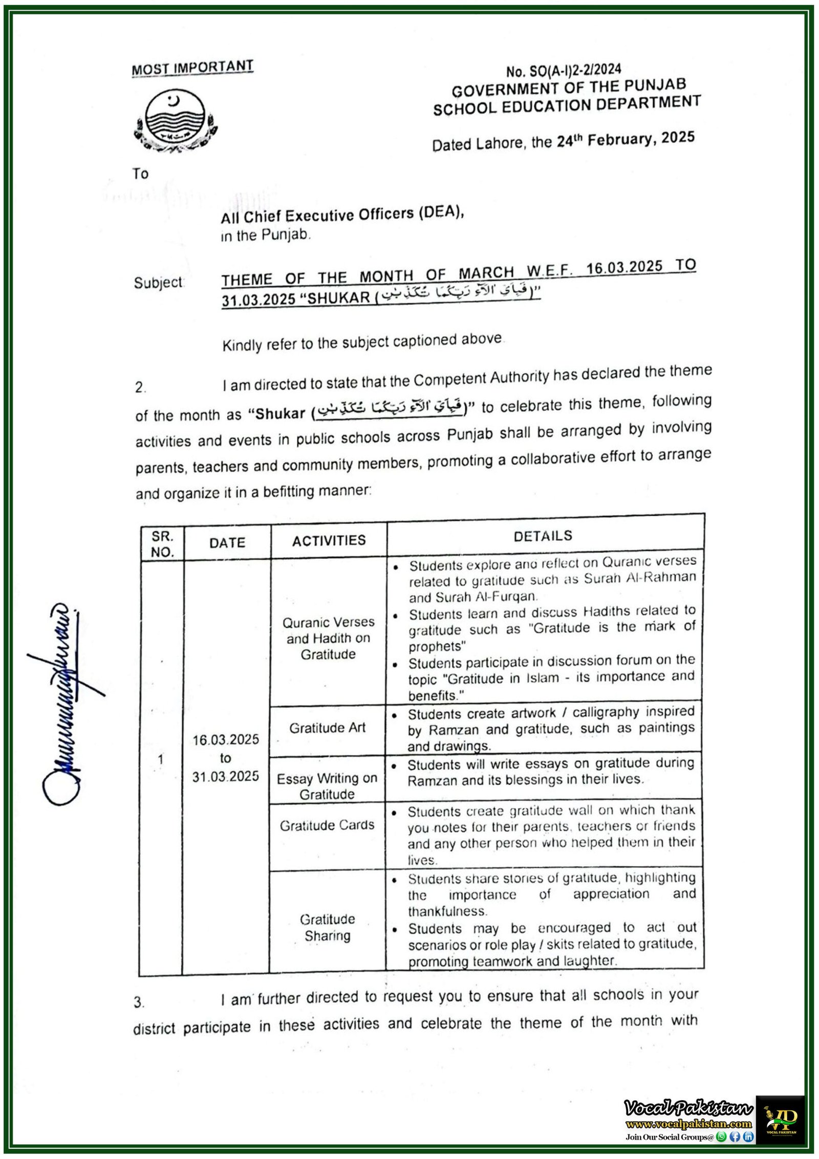 ramadan timing notification 2025 federal government