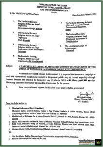 Government Launches Awareness Campaign Against Blasphemous Content–Notification By Ministry of Religious Affairs and Interfaith Harmony Issued