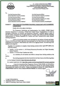 Government of Punjab Announces Mandatory Teacher Training via Distance Learning–Notification