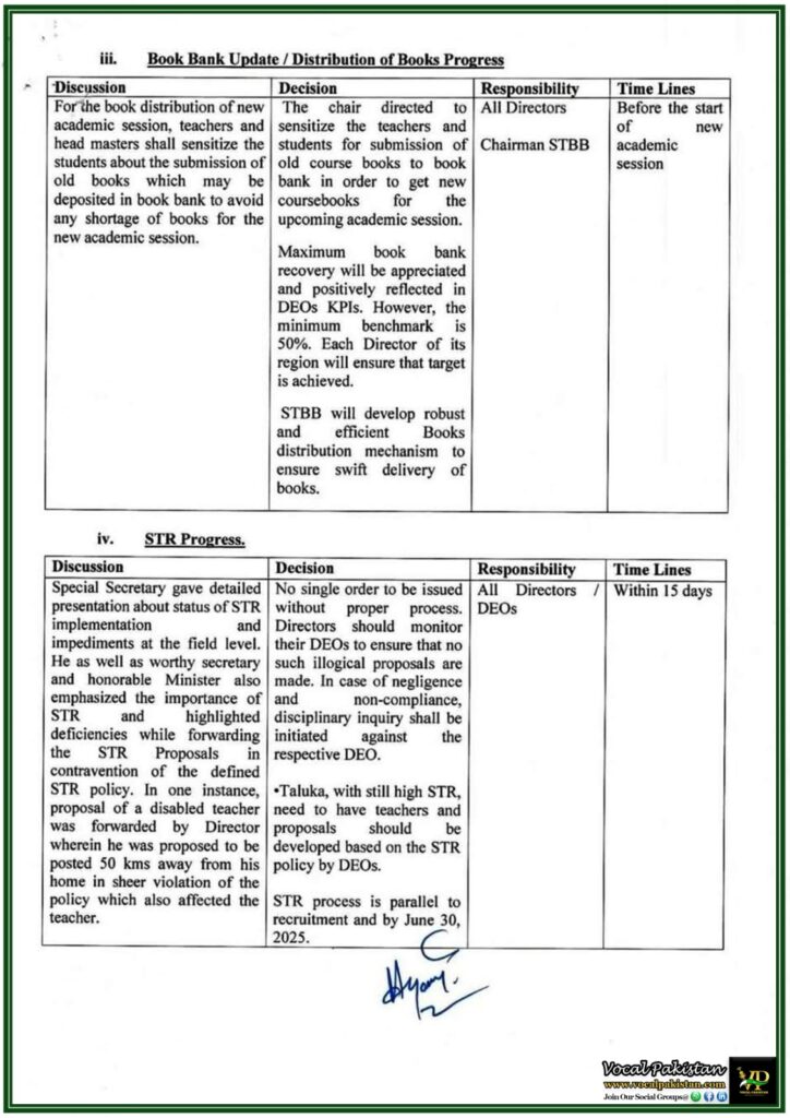Government of Sindh Issues Minutes of Education Meeting STR, Recruitment, and Policy Updates–Notification
