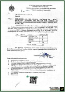 JESTs Recruitment 2025 Sindh Government Approves Salary Release for Newly Recruited Teachers – Official Notification