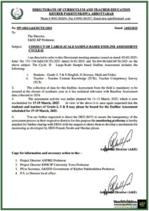 Khyber Pakhtunkhwa Announces Rescheduled Endline Assessment Cycle-II–Official Notification