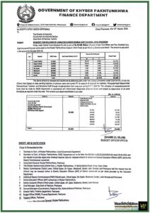 Khyber Pakhtunkhwa Government Releases Rs 95.468 Million for Double Shift School Program–Official Notification