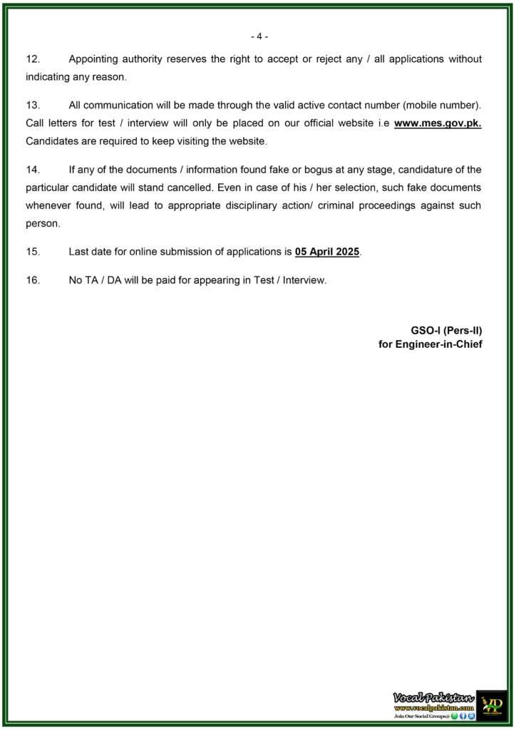 Military Engineering Services (MES) Jobs 2025 Stenotypist, Data Entry Operator, Sub Engineer (B&R), Junior Draughtsman, Storeman, and more–Apply Now