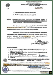 Sindh Government Announces Promotion Policy for JEST, JST, ECT, and PST Promotions to BPS-16 Key Meeting Scheduled-Notification 2025