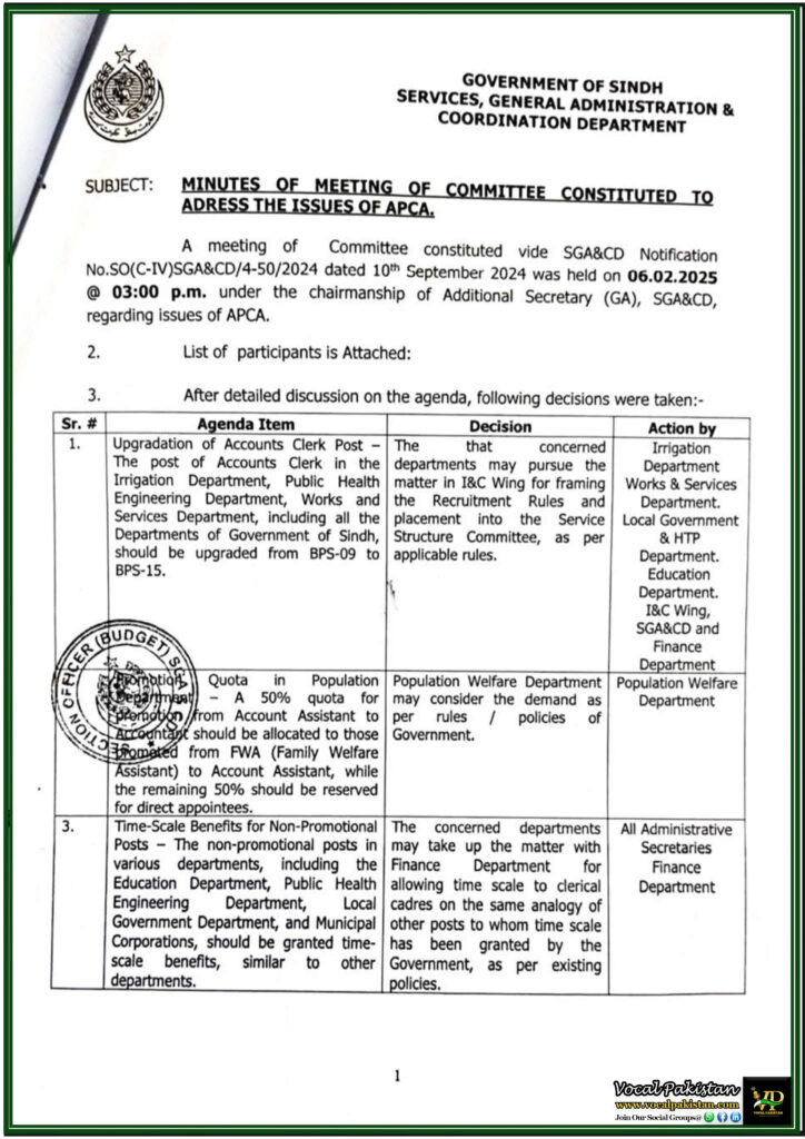 Sindh Government Issues Official Notification on APCA Demands–Key Decisions Announced 8 Sindh Government Issues Official Notification on APCA Demands–Key Decisions Announced