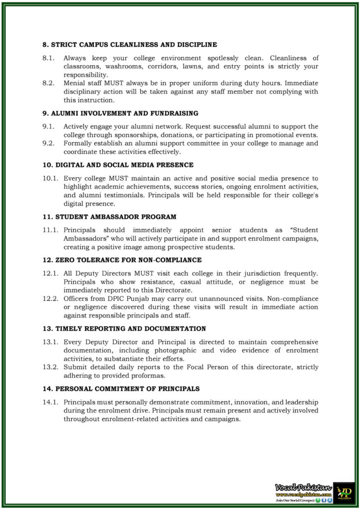 Punjab Government Issues Strict Guidelines for 1st Year Enrollment Drive 2025–Official Notification