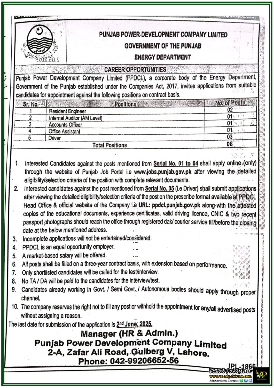 Government Jobs 1 Latest Government Jobs 2025 – Multiple Vacancies in Punjab Power Development Company Limited (PPDCL)- Apply Online