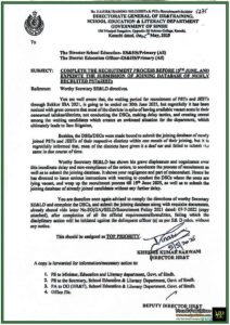 Sindh Education Department Orders Completion of PSTJEST Recruitment by June 15–Full Notification