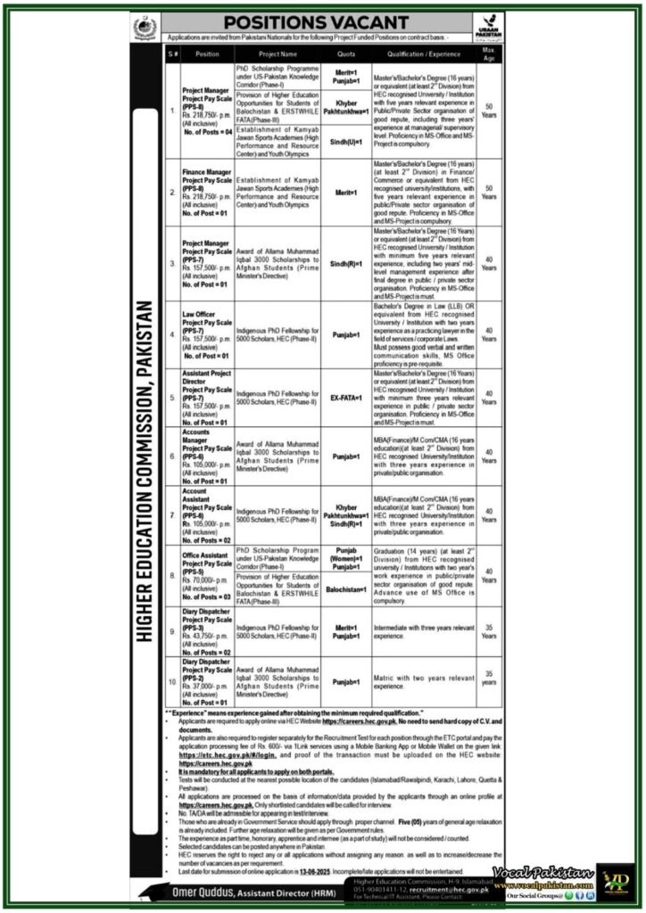 Higher Education Commission Offers Multiple Contract Vacancies–Apply Online for Government Jobs 8 Higher Education Commission Offers Multiple Contract Vacancies–Apply Online for Government Jobs